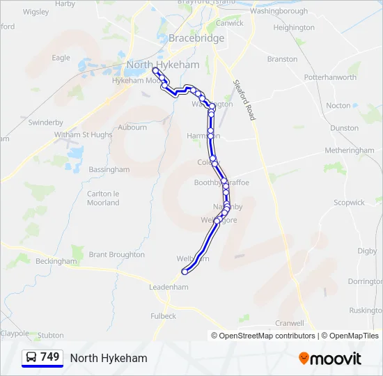 749 Bus Line Map