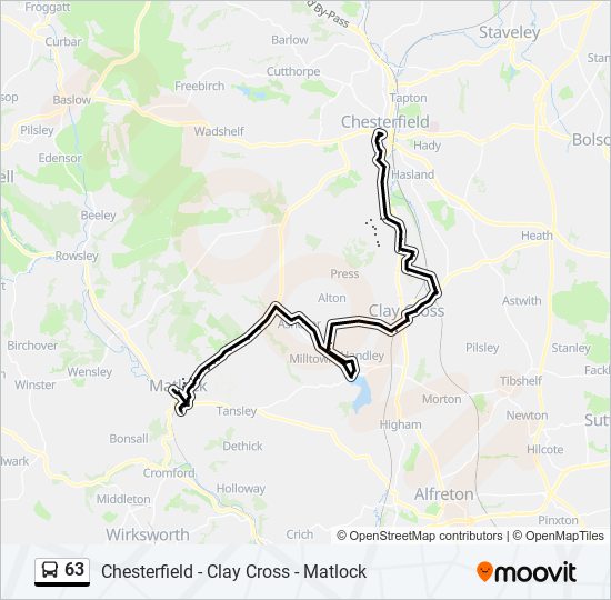 Bus 63 Route Map 63 Route: Schedules, Stops & Maps - Chesterfield (Updated)