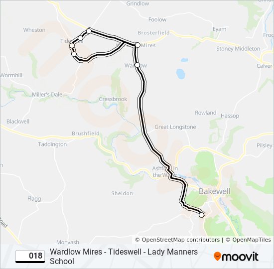 018 Route: Schedules, Stops & Maps - Bakewell (Updated)