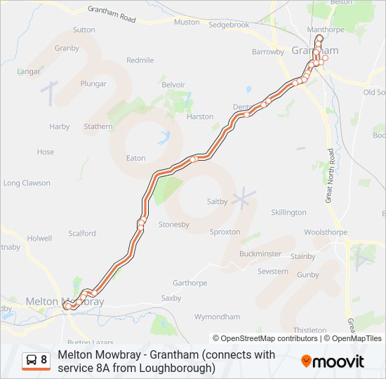 8 Bus Line Map