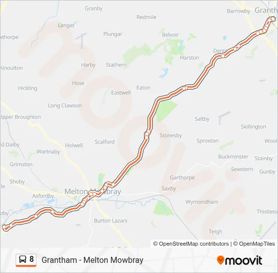 8 Route: Schedules, Stops & Maps - Brooksby (Updated)