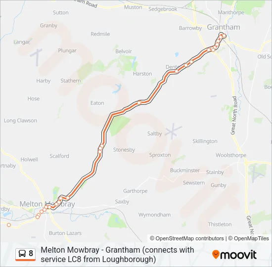 8 Bus Line Map
