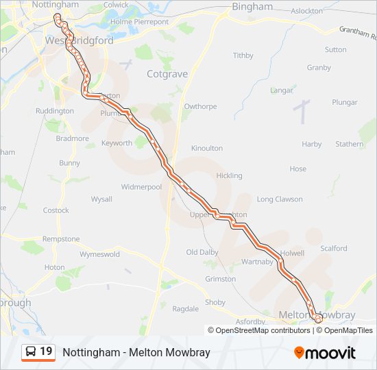 19 Bus Line Map