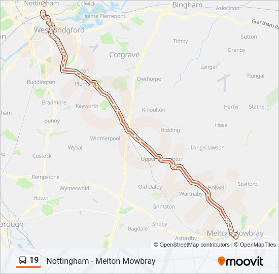 19 Bus Line Map