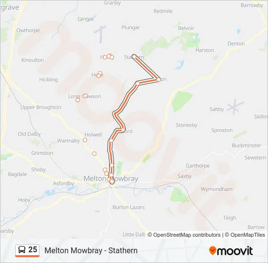 25 Bus Line Map