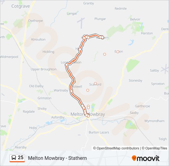 25 Bus Line Map
