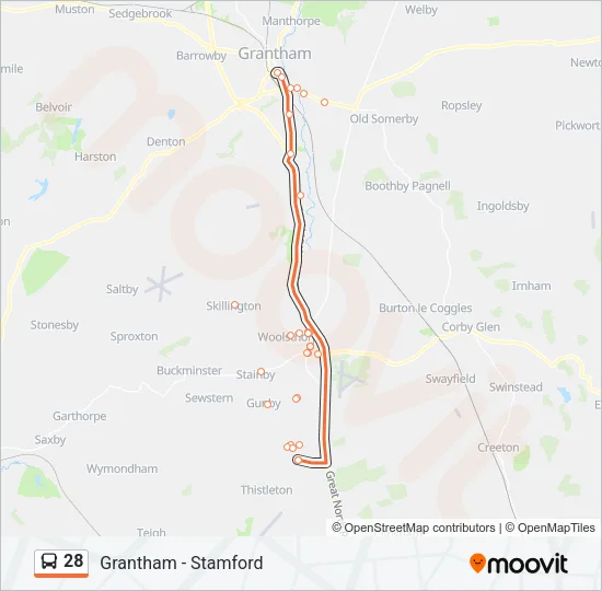 28 Bus Line Map