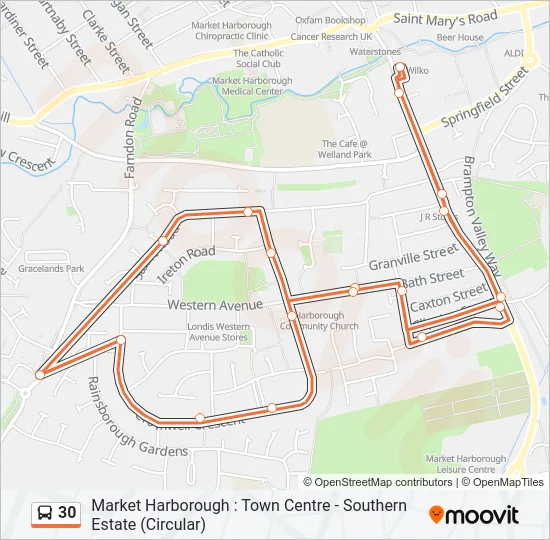 30 Bus Line Map