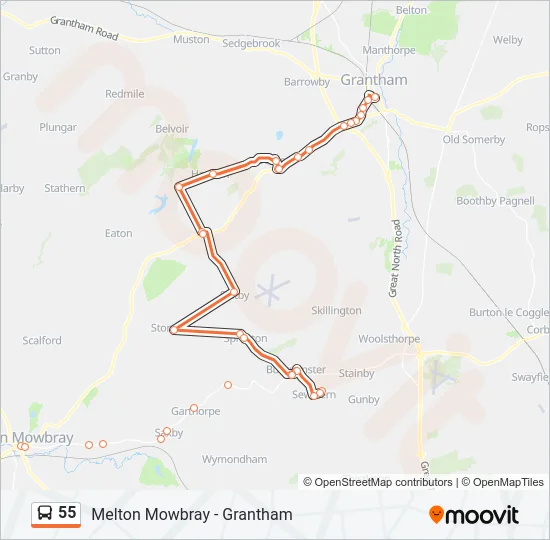 55 Bus Line Map