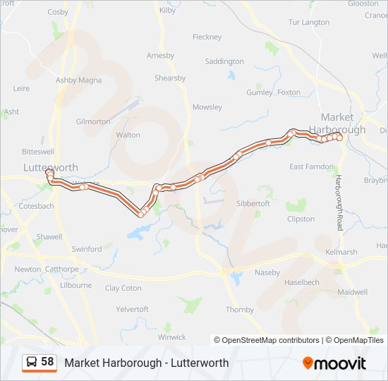 58 Bus Line Map