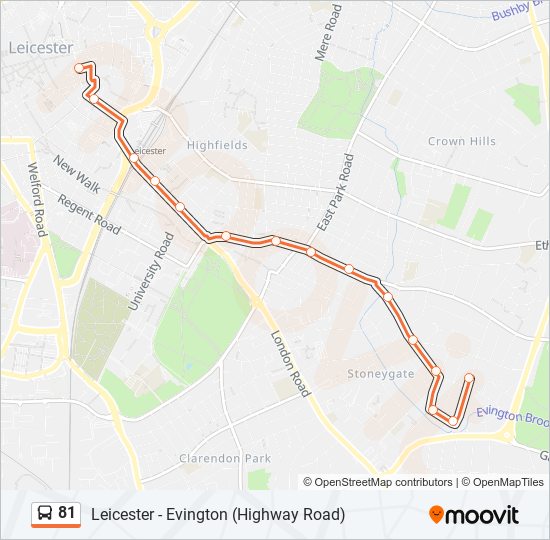 Bus 81 Route Map 81 Route: Schedules, Stops & Maps - Evington (Updated)