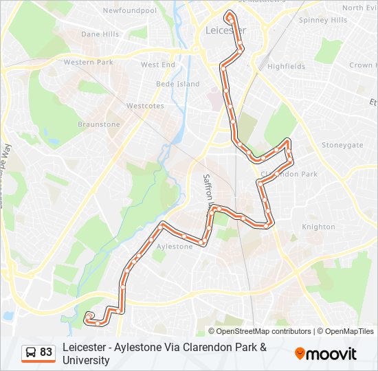 Bus 83 Route Map 83 Route: Schedules, Stops & Maps - Leicester (Updated)