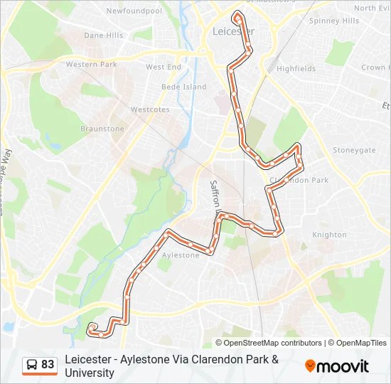 83 Bus Line Map