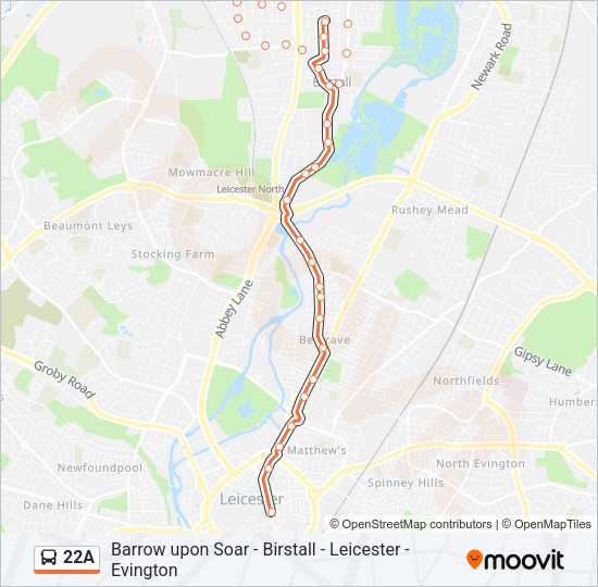22A Bus Line Map