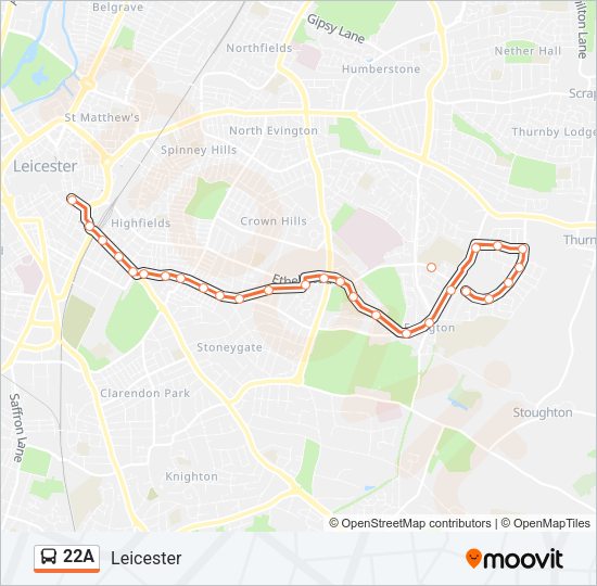 22A Bus Line Map