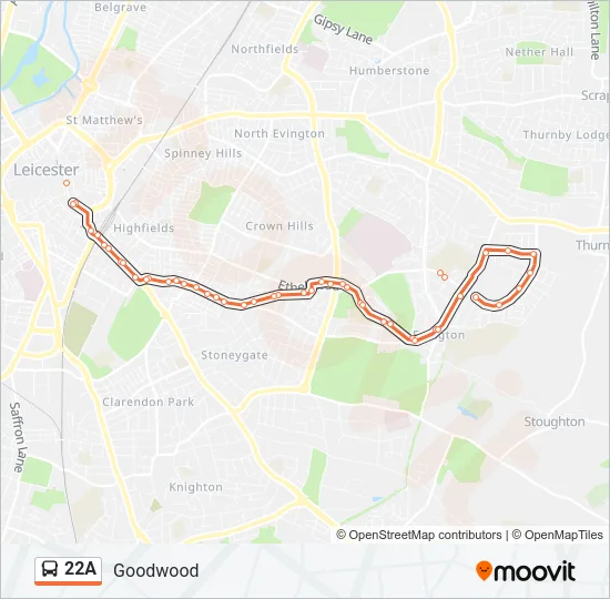 22A Bus Line Map