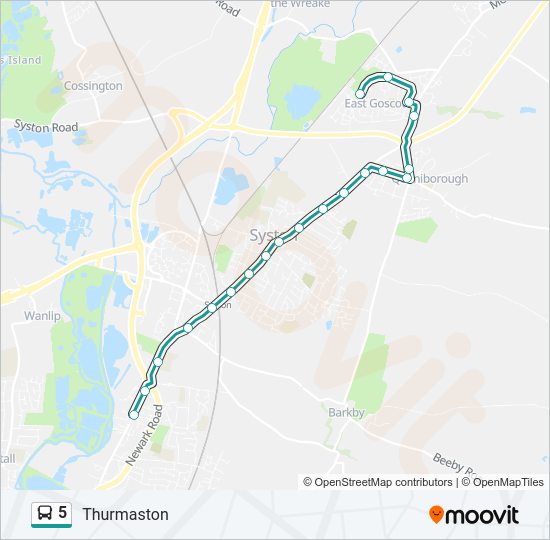 5 Bus Line Map