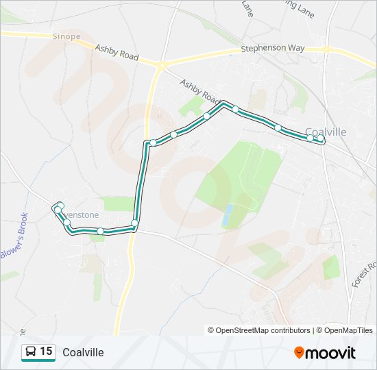 15 Bus Line Map