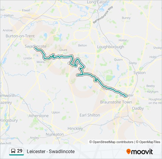 29 Route: Schedules, Stops & Maps - Swadlincote (Updated)