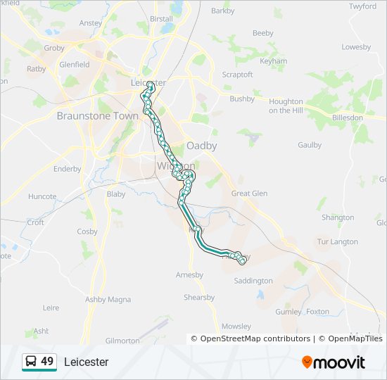 Bus 49 Route Map 49 Route: Schedules, Stops & Maps - Leicester (Updated)