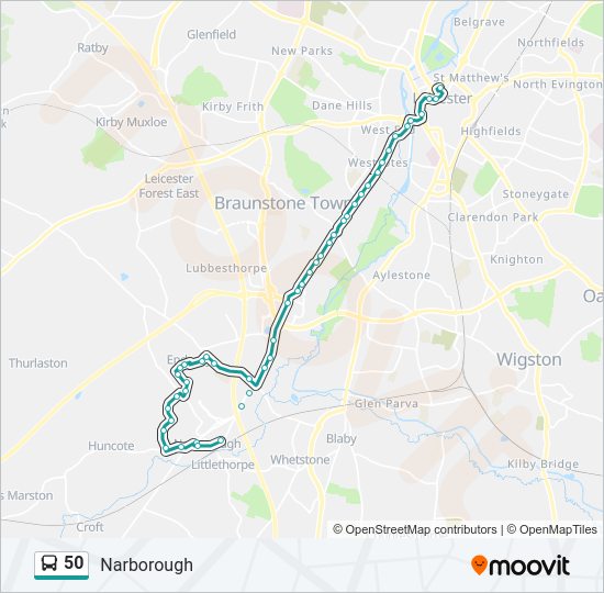 50 Bus Line Map