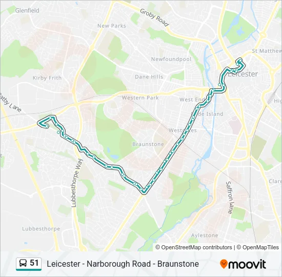 51 Bus Line Map