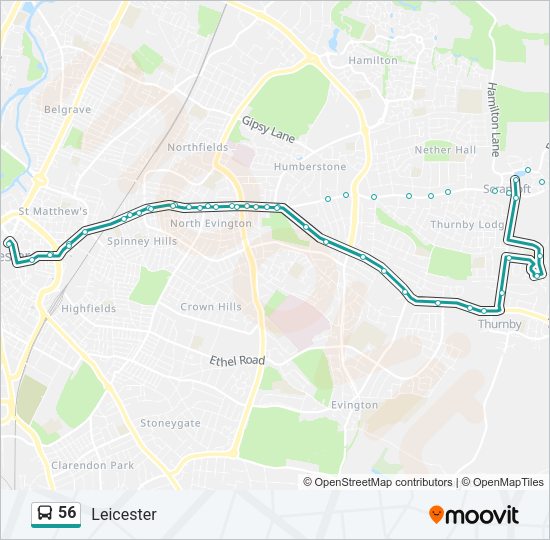 56 Bus Line Map