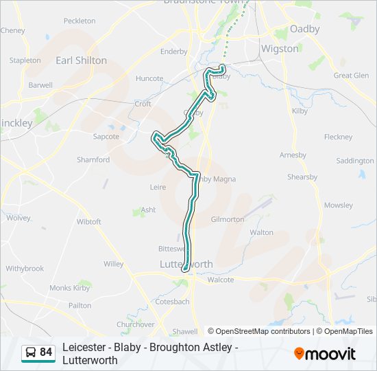 Bus 84 Route Map 84 Route: Schedules, Stops & Maps - Lutterworth (Updated)