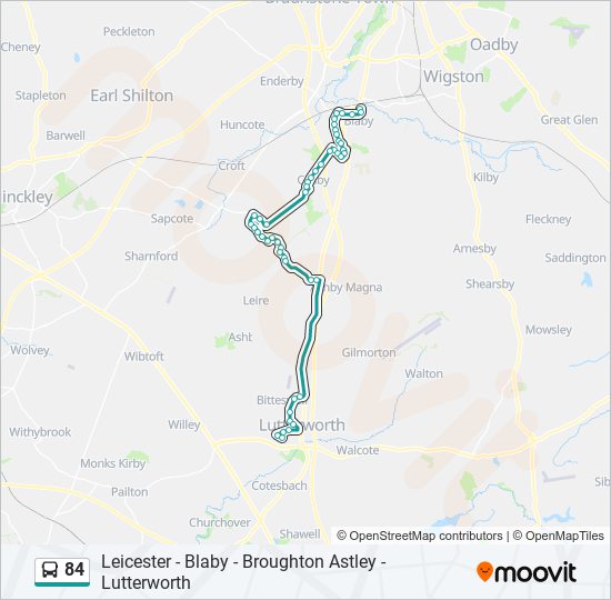 84 bus Line Map