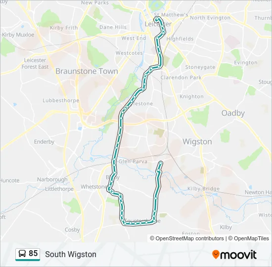 85 Bus Line Map