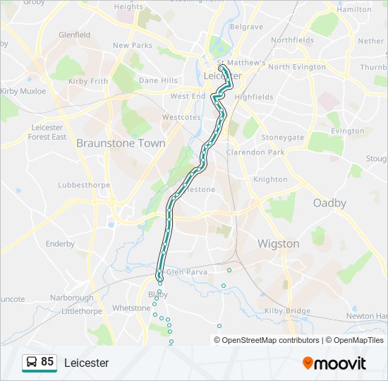 Bus 85 Route Map 85 Route: Schedules, Stops & Maps - Leicester (Updated)