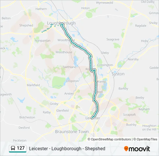 127 Bus Line Map