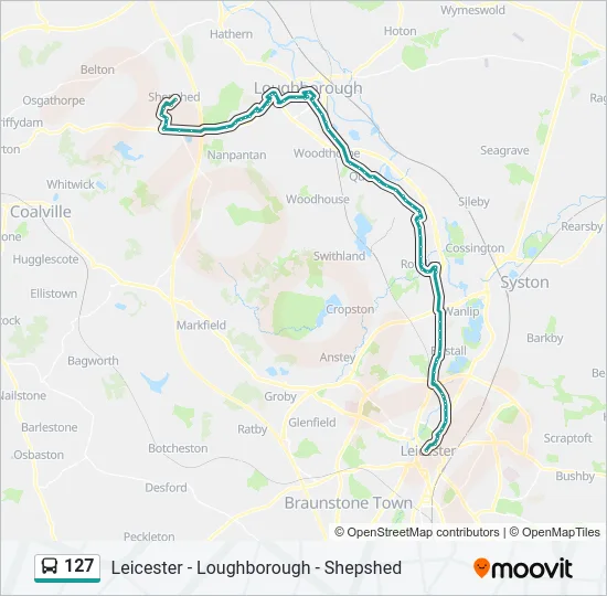 127 Bus Line Map