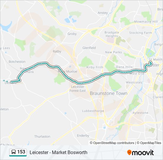 153 Route: Schedules, Stops & Maps - Desford (Updated)