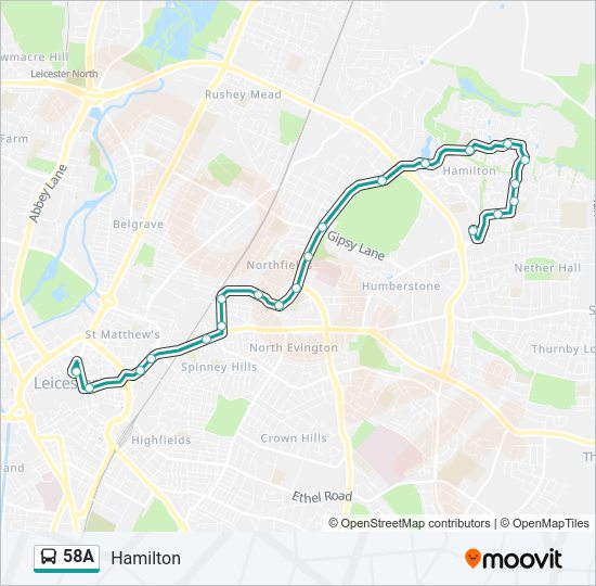 58A Bus Line Map