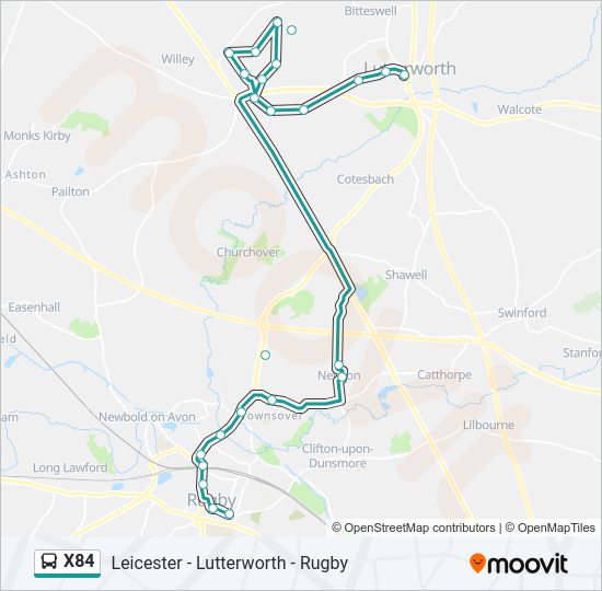 X84 Bus Line Map
