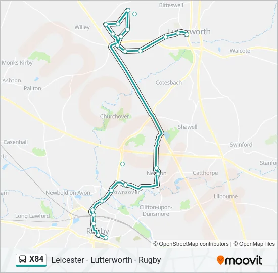 X84 Bus Line Map