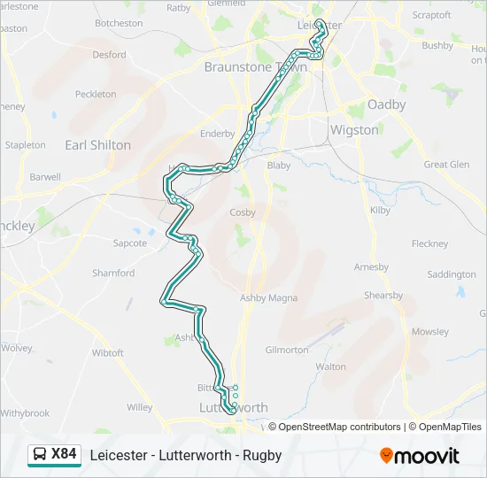 X84 Bus Line Map