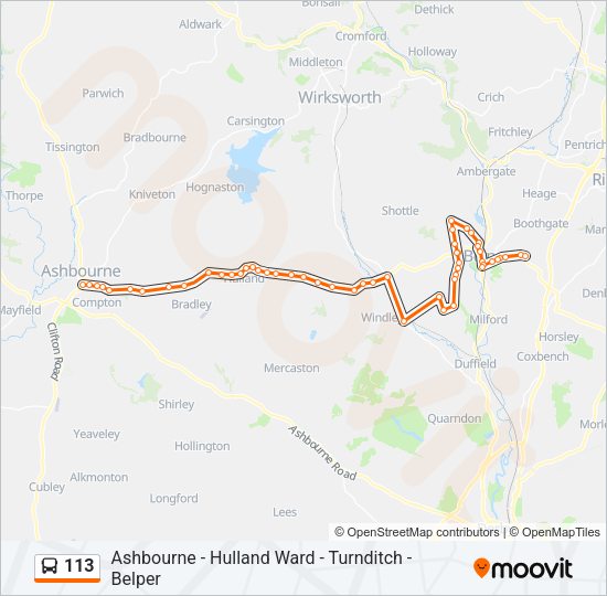113 Bus Line Map