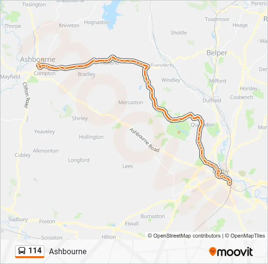 114 Route: Schedules, Stops & Maps - Ashbourne (Updated)