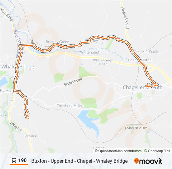 Bus 190 Route Map 190 Route: Schedules, Stops & Maps - Chapel En Le Frith (Updated)