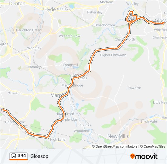 394 Bus Line Map