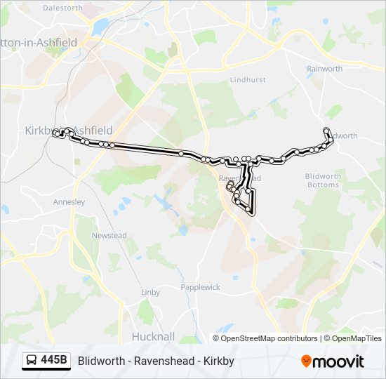 445B Bus Line Map