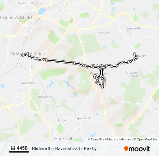 445B Bus Line Map