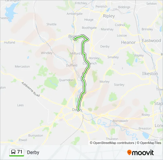 71 Bus Line Map
