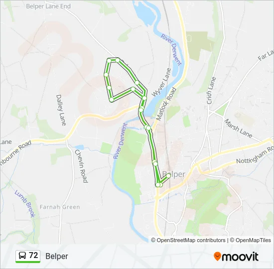 72 Bus Line Map