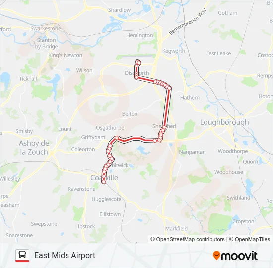 SKYLINK NOTTINGHAM Bus Line Map