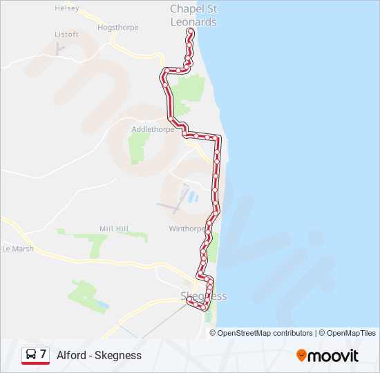 Map Of Chapel St Leonards 7 Route: Schedules, Stops & Maps - Chapel St Leonards (Updated)