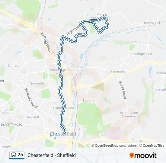 25 Bus Line Map