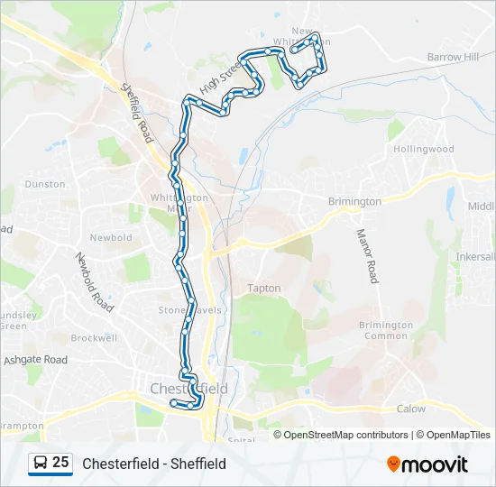 25 Bus Line Map